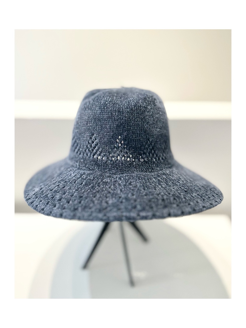 Anthropologie Wide-Brim Fedora - Navy Blue - Picture 3 of 5